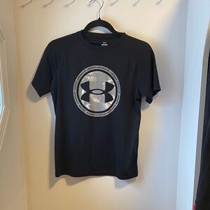 Under Armour Black Short Sleeve Tee with Silver Logo